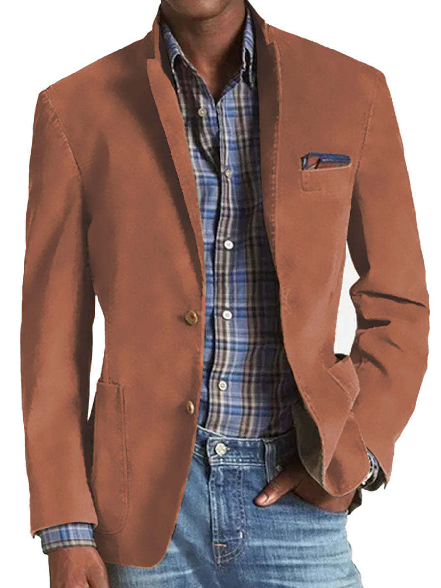 Men’s Casual Denim Blazer – Slim Fit, 3-Pocket British Style Jacket