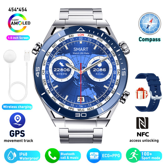Men’s Fashion Smart Bracelet Sports Watch – Wireless Charging | Waterproof | 5-Day Battery